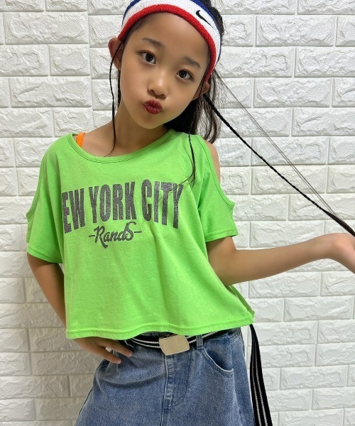 あきな☆！　女の子　子供服　夏服　半袖　Tシャツ　100サイズ　まとめ売り RandS tシャツ NEWYORK肩あきT キッズ 子供服 女の子 : ZOZOTOWN