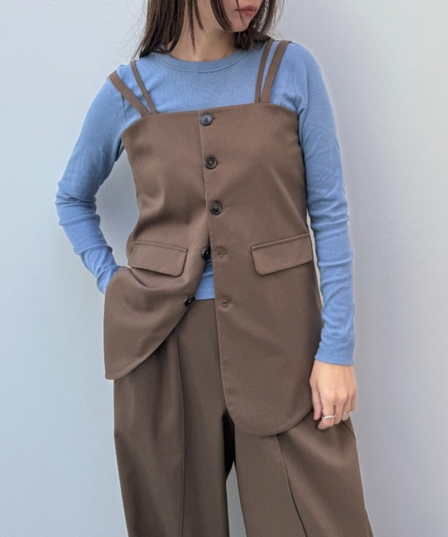 ベスト ジレ 「手洗い可能」プルオーバー ベスト（セットアップ対応） レディース B.C STOCK ベスト ジレ 手洗い可 / テーラーベスト レディース