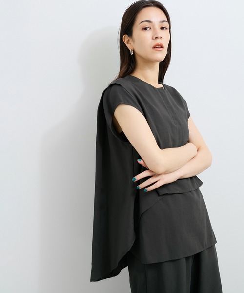 ブラウス シャツ 「セットアップ対応」2WAYヘムタックブラウス レディース