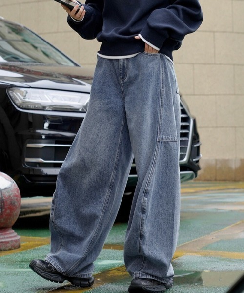 ファシル　カーブデニムパンツ curve denim pants/2color/2size（setup対応） | F A S