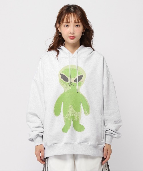 HOODHOOD ♥ Alien padded washed hooded jumper/追跡付 HOODHOOD】Alien Padded Washing Hood Jumper 3色