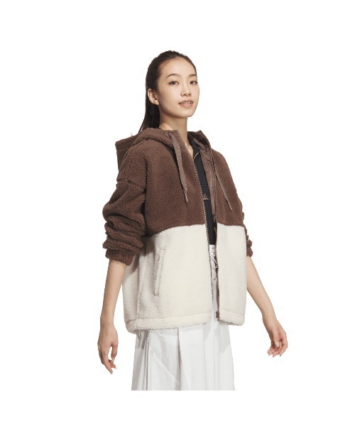 新品 【アディダス オリジナルス】モコモコ ルーズフィット フルジップパーカー adidas（アディダス） パーカー adidas BOA ルーズフィット フルジップ