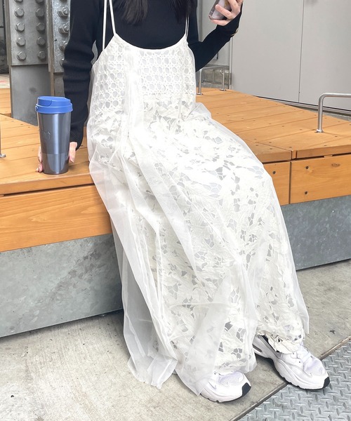 AULA AILA（アウラ アイラ） ワンピース レースジャンパースカート  