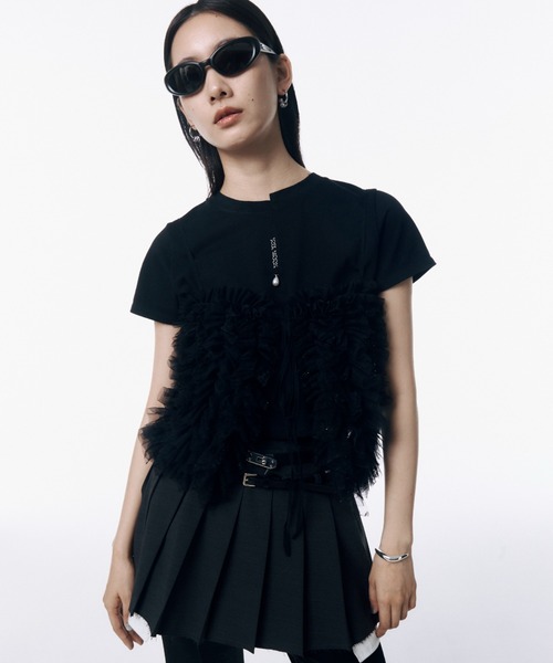 JOSE MOON スカート DOUBLEWAIST PLEATS MINISKIRT/ダブル