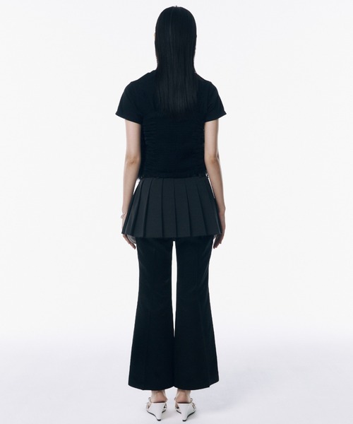 JOSE MOON スカート DOUBLEWAIST PLEATS MINISKIRT/ダブル