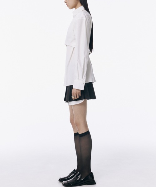JOSE MOON スカート DOUBLEWAIST PLEATS MINISKIRT/ダブル