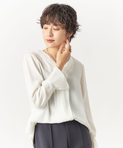 ブラウス シャツ ジョーゼットVネックブラウス レディース | NOLLEY'S Sophi | 09
