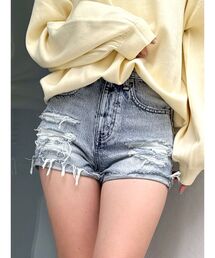 GYDA ジーンズ デニム デニムパンツ ジャストウエストダメージ