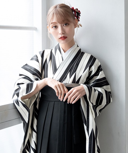 SOUBIEN（創美苑） 着物 大人、クールに。レディース袴4点セット（着物