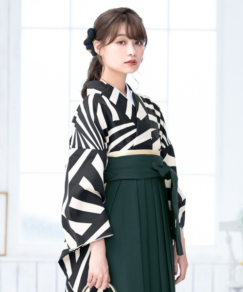 着物&袴&お襦袢★美品★超お得 SOUBIEN（創美苑） 着物 大人、クールに。レディース袴4点セット（着物