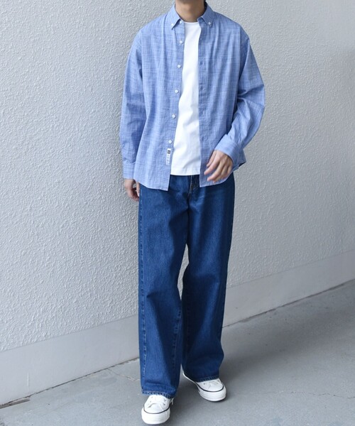 HARDY AMIES マルチカラー ボタンダウンシャツ LL SHIPS any シャツ any: BEZ TEXTILE マルチカラー ストライプ