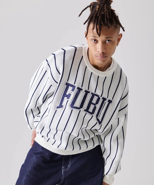 FUBU セーター ニット FUBU-Stripe Knit Pullover メンズ