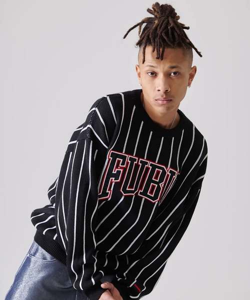 FUBU（フブ） セーター ニット FUBU-Stripe Knit Pullover メンズ