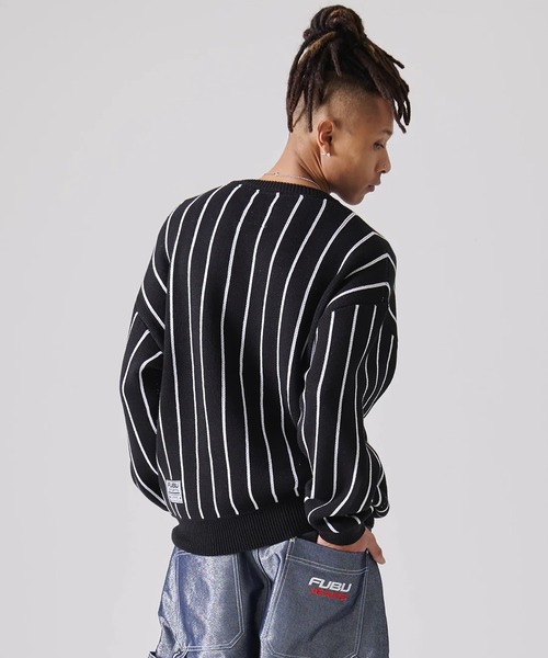 FUBU（フブ） セーター ニット FUBU-Stripe Knit Pullover メンズ