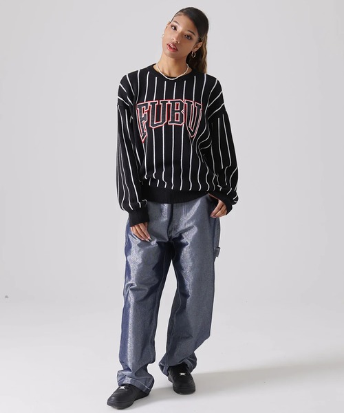 FUBU（フブ） セーター ニット FUBU-Stripe Knit Pullover メンズ