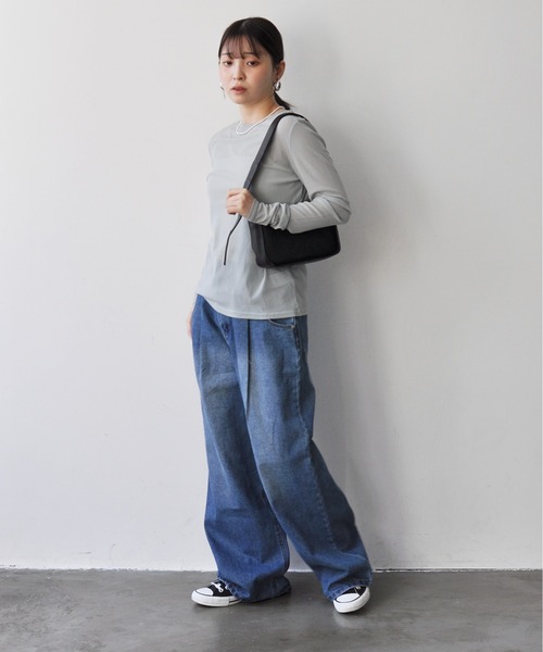 tシャツ パワーネットクルーネックシアートップス レディース