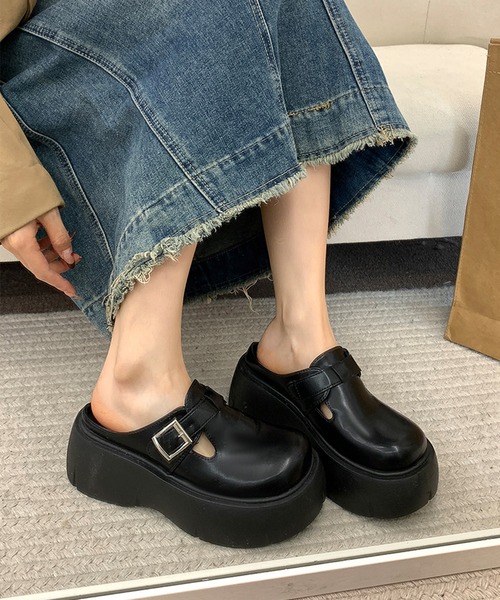 BENDER TOKYO サンダル バックルベルト 厚底 サボサンダル