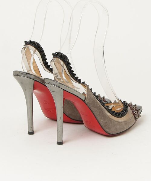 Christian Louboutin グレー ニット ラウンドトゥ パンプス Christian Louboutin グレー ニット ラウンドトゥ パンプス