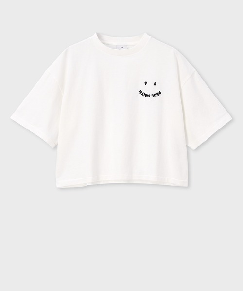 tシャツ ウィメンズ ”Happy” クロップド 半袖Tシャツ / 155406 J340S レディース