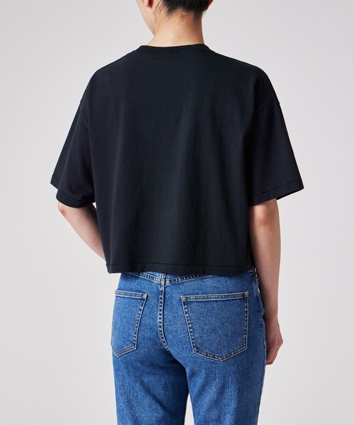 tシャツ ウィメンズ ”Happy” クロップド 半袖Tシャツ / 155406 J340S レディース