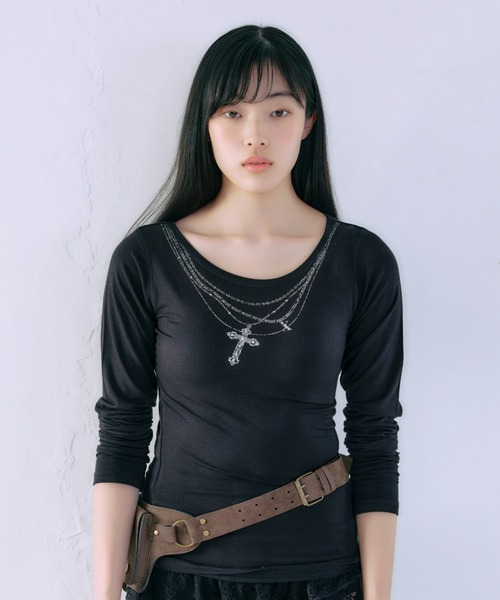 エムエークロス　ロングスリーブtシャツ　ブラック　アルチザン FCMM tシャツ 「日本限定」CROSS L/S TEE / クロスロングスリーブT