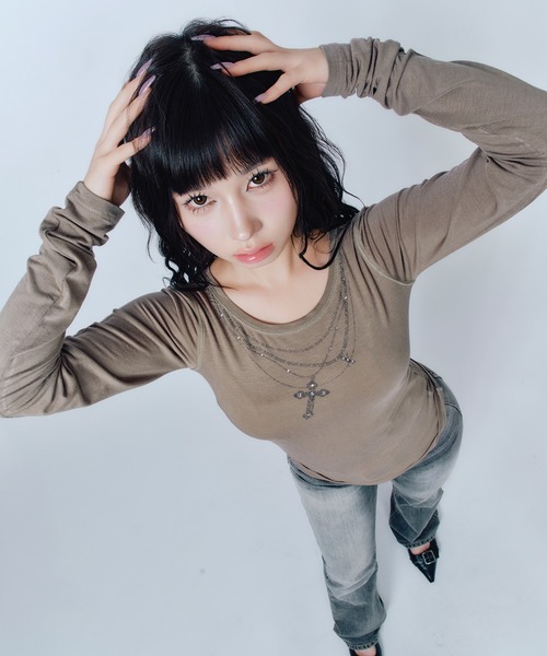 レアモデル　24SS TEE クロス 黒　ロンT S.Mサイズ Amazon | [X-cross] クロス ロンティー メンズ 無地 tシャツ 黒 薄手