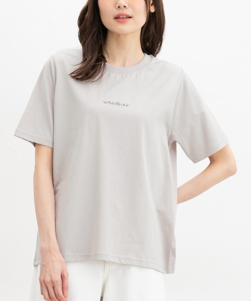 Honeys tシャツ 「UVカット」ロゴ刺繍半袖Tシャツ レディース