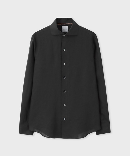 Paul Smith ノーカラー　シャツ マルチカラーボタン カジュアルシャツ（ホワイト） ｜ポール・スミス