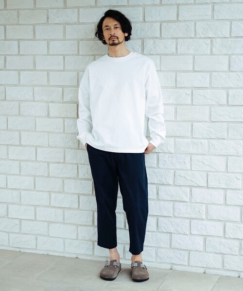 B：MING by BEAMS パンツ ベーシック テーパード チノ 8分丈