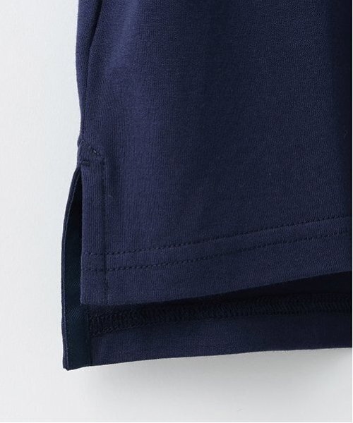 mezzo piano tシャツ レースロゴアップリケ 袖ラインTシャツ