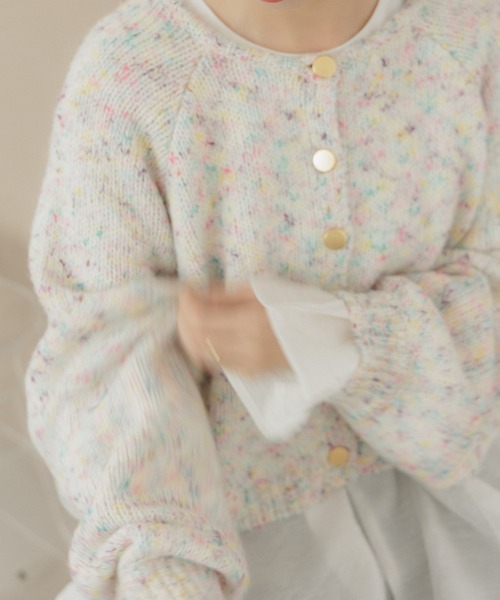 「flower」 ニットカーディガン FREE ホワイト レディース_画像2