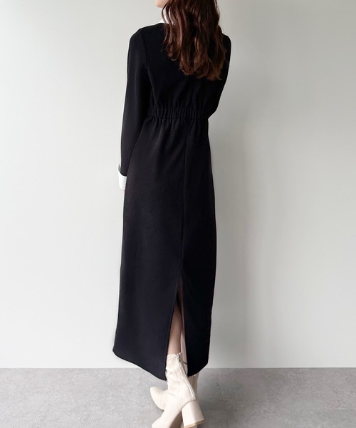 「JUNOAH」 長袖ワンピース X-LARGE ブラック系その他 レディース_画像4