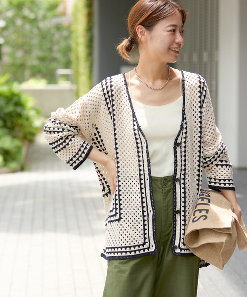「JOURNAL STANDARD relume」 7分袖ニットカーディガン FREE ベージュ レディース JOURNAL STANDARD relume 「JOURNAL relume」 ニット