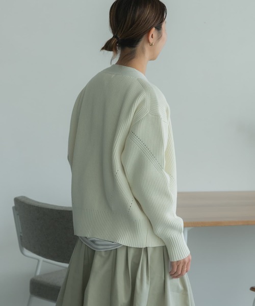 「FORK&SPOON」 ニットカーディガン 1 グリーン レディース_画像6