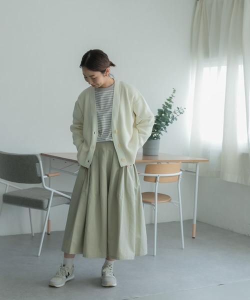 「FORK&SPOON」 ニットカーディガン 1 グリーン レディース_画像9