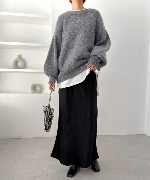 「andme」 「alma design」ニットカーディガン M ライトグレー レディース_画像5