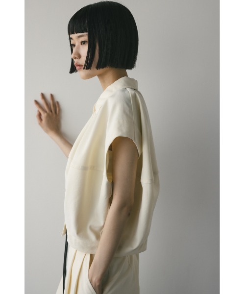 ブラウス シャツ ショートベスト レディース STYLEMIXER ブラウス シャツ フォルムショートベスト レディース