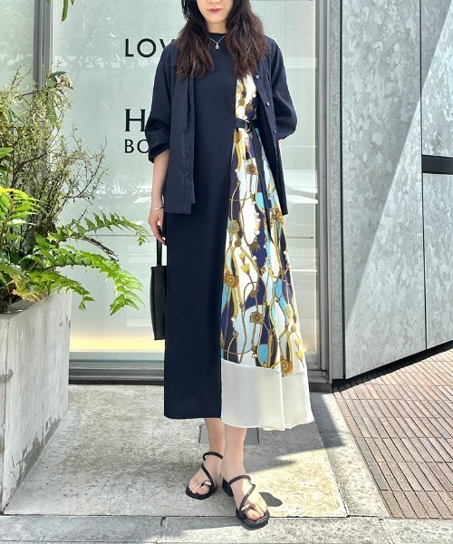 LOVELESS（ラブレス） ワンピース スカーフサイドブロッキング