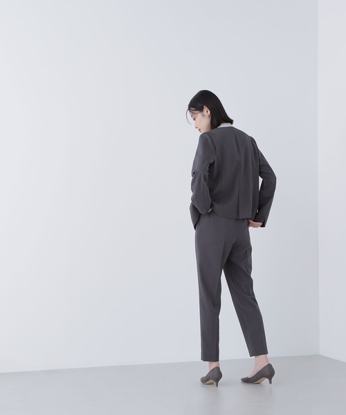 NATURAL BEAUTY BASIC ネイビーパンツスーツ S NATURAL BEAUTY BASIC スラックス パンツ サマードライタッチ