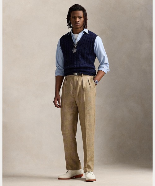 POLO RALPH LAUREN ストライプリネンパンツ 新品 ポロ ラルフローレン プレップスター パンツ POLO Ralph