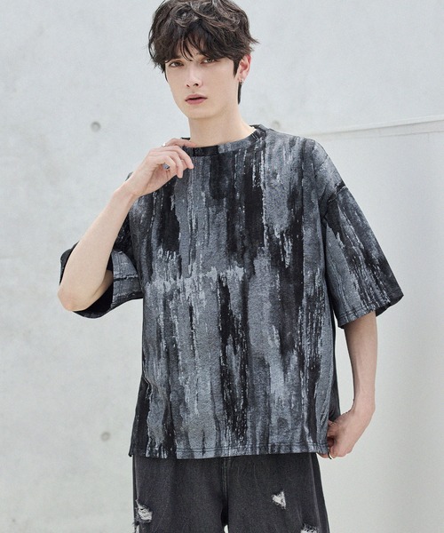 ASTRONOMY tシャツ ビンテージ加工グラフィックTシャツ グラデーション
