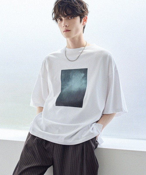 ASTRONOMY tシャツ ビンテージ加工グラフィックTシャツ グラデーション