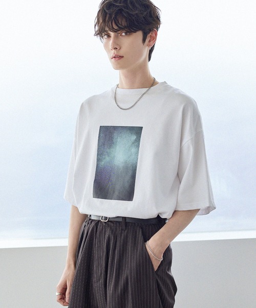 ASTRONOMY tシャツ ビンテージ加工グラフィックTシャツ グラデーション