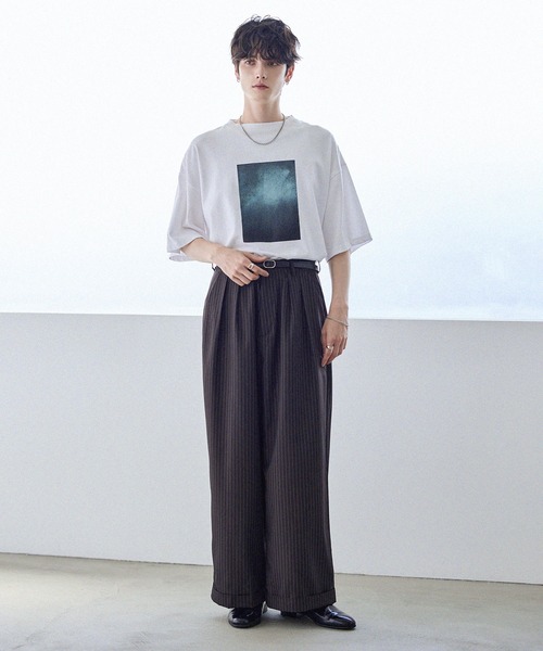 ASTRONOMY tシャツ ビンテージ加工グラフィックTシャツ グラデーション