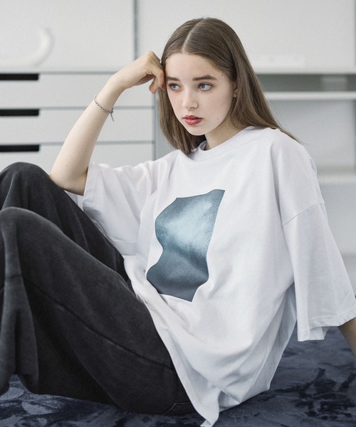 ASTRONOMY tシャツ ビンテージ加工グラフィックTシャツ グラデーション