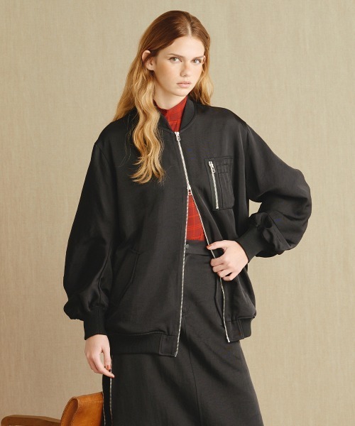 【人気】ダブルスタンダードクロージング　MA-1 ロングコート　ブラック DOUBLE STANDARD CLOTHING（ダブルスタンダードクロージング