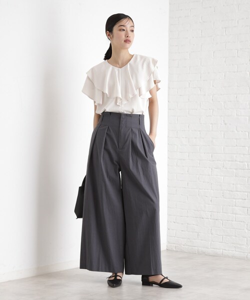 THE SHOP TK ブラウス シャツ フリルデザインブラウス「接触冷感