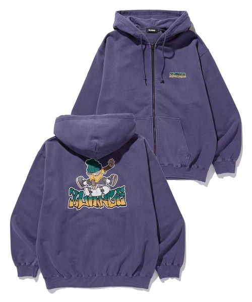 XLARGE パーカー PIGMENTDYE INDY GRAB ZIP HOODED SWEAT SHIRT