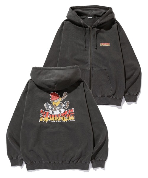 XLARGE パーカー PIGMENTDYE INDY GRAB ZIP HOODED SWEAT SHIRT