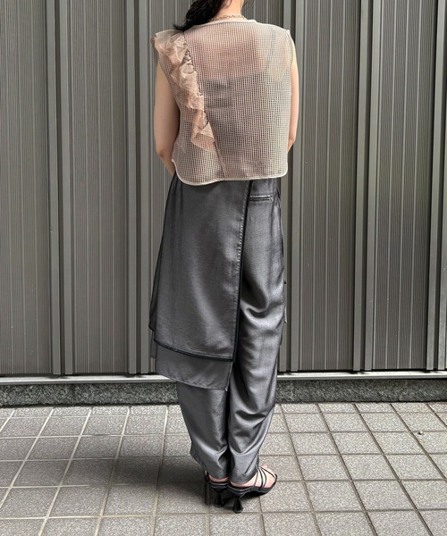 ブラウス シャツ 「＆g'aime」メッシュボリュームフリルベスト　Mesh Volume Frill Vest レディース &g'aime ブラウス シャツ 「＆g'aime」メッシュボリュームフリル